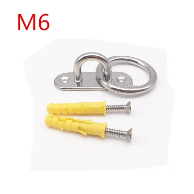 M6-1 Contains screws 6 шт. Овальный u-образный крюк из нержавеющей стали для автомобиля, подъемный крюк, потолочные вентиляторы/мешки с песком/гамаки/диван для отдыха, фиксированный крюк - Цвет: M6-1 Contains screws