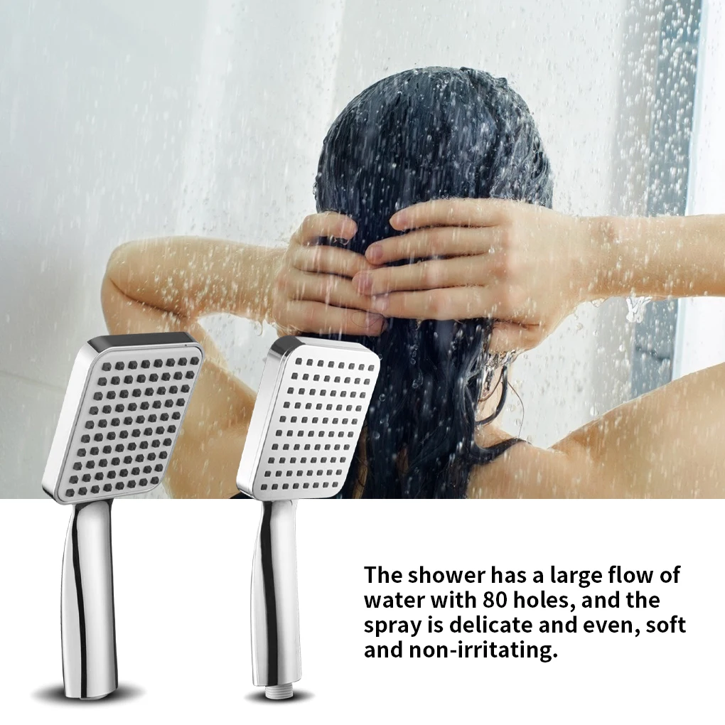 RecabLeght Pressurized Shower Head High Pressure Square 20mm ABS Bathroom Showerhead Handheld Rainfall Water Spray Nozzle Filter |