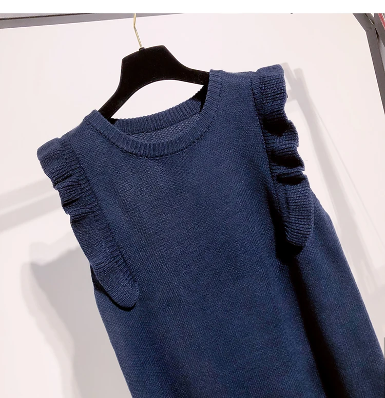 Мягкий свитер женский свободный новый осенний Модный милый вязаный костюм из