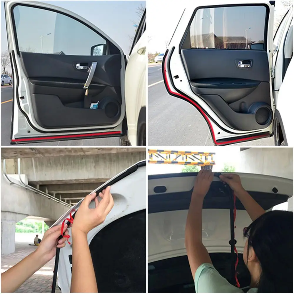 Автомобильная противобликовая лента 4 м универсальная резиновая уплотнительная