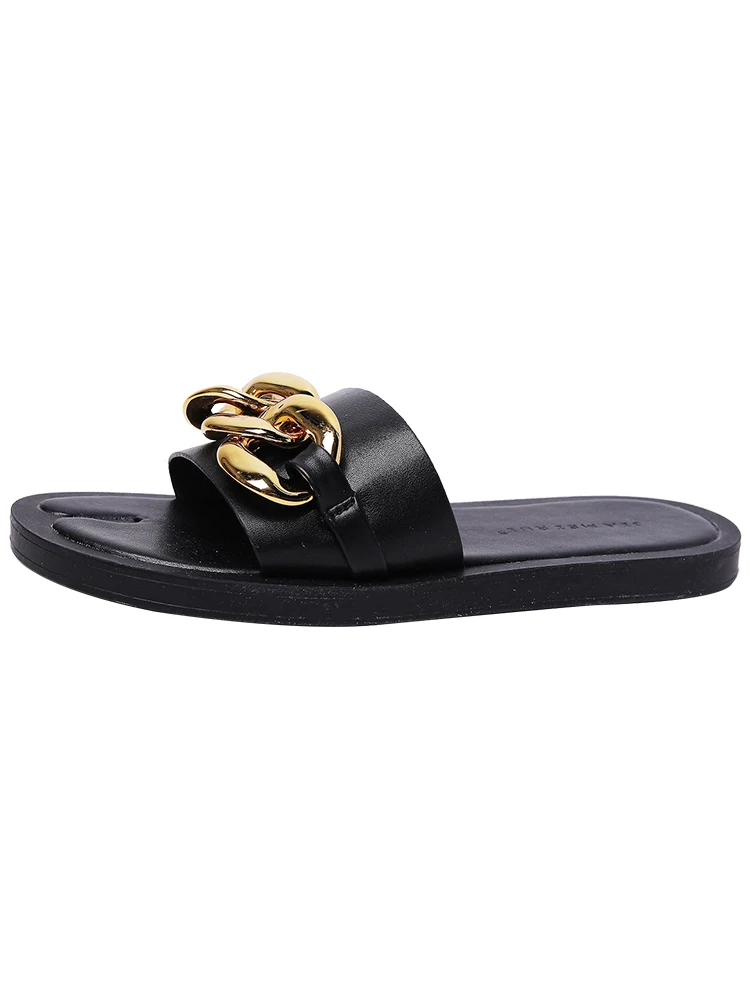 

Shoes Women Slippers Flat Slides Beige Heeled Sandals Pantofle Platform Fashion Soft Summer Rubber Black 2021 Luxury Basic Soli