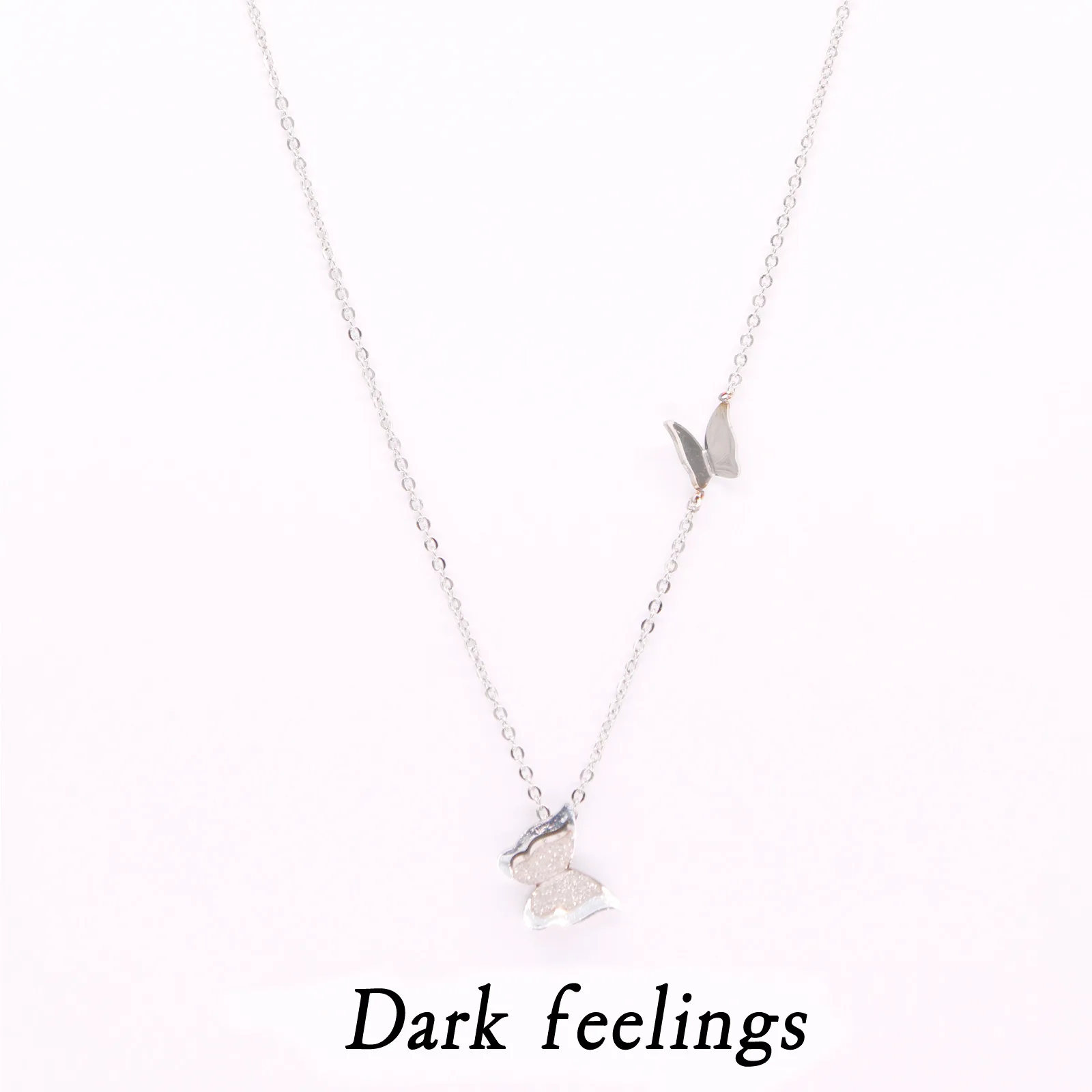 

Korean Fashion Temperament Ladies Clavicle Chain Kolye Punk Stainless Steel Chain Exquisite Butterfly Necklace bijoux for women