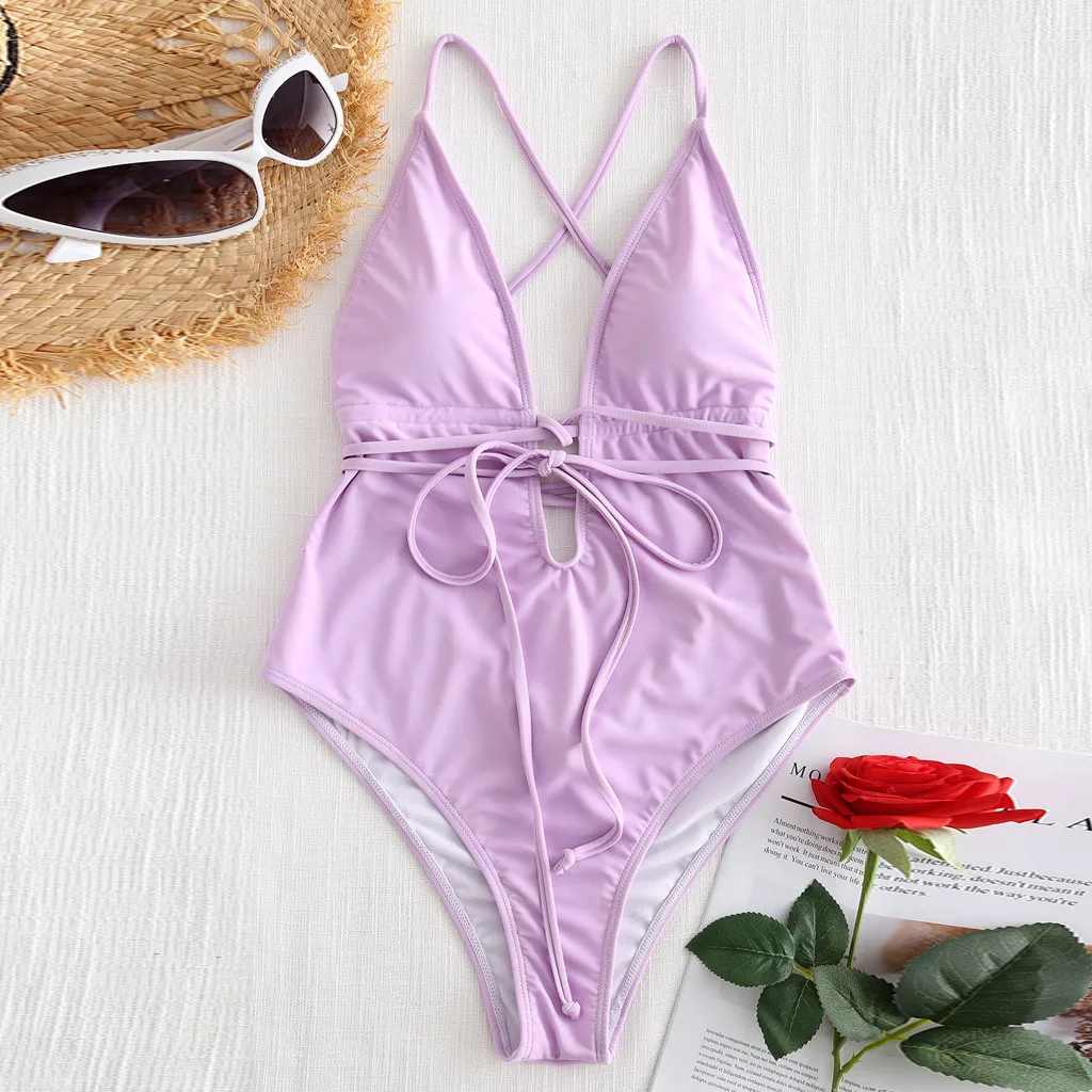 Купальник размера плюс 2020 женский цельный купальный костюм с открытой спиной и