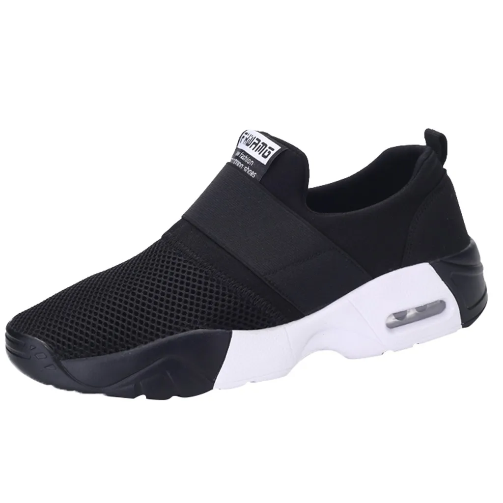 Дышащие кроссовки из сетки мужские повседневные подушки для улицы без шнурков