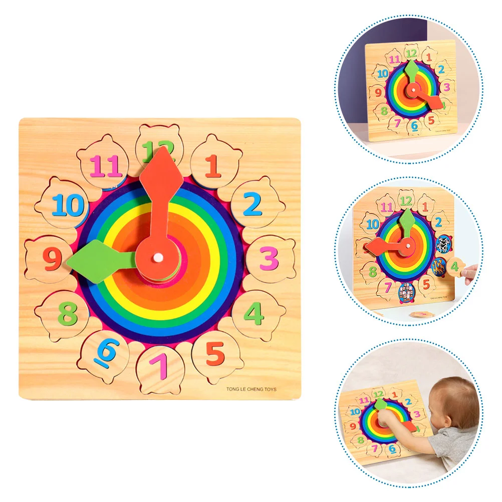 

1 Set of Clock Matching Blocks Creative Time Cognition Kids Preschool