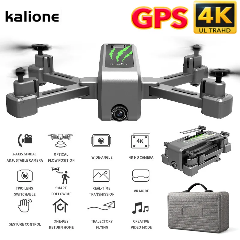 KALIONE SH5 GPS Дрон 4K HD зум Камера 5G WIFI FPV дроны ESC камера полет жестом фото RC