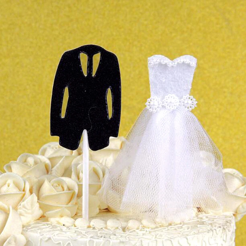 2 шт./компл. свадебный торт фигурки жениха и невесты Вечерние брак украшения в