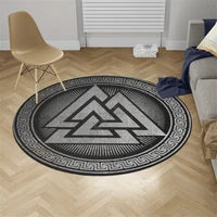 viking tattoo carpet anti skid round shape floor mat 3d rug non slip mat dining living room soft bedroom carpet 02