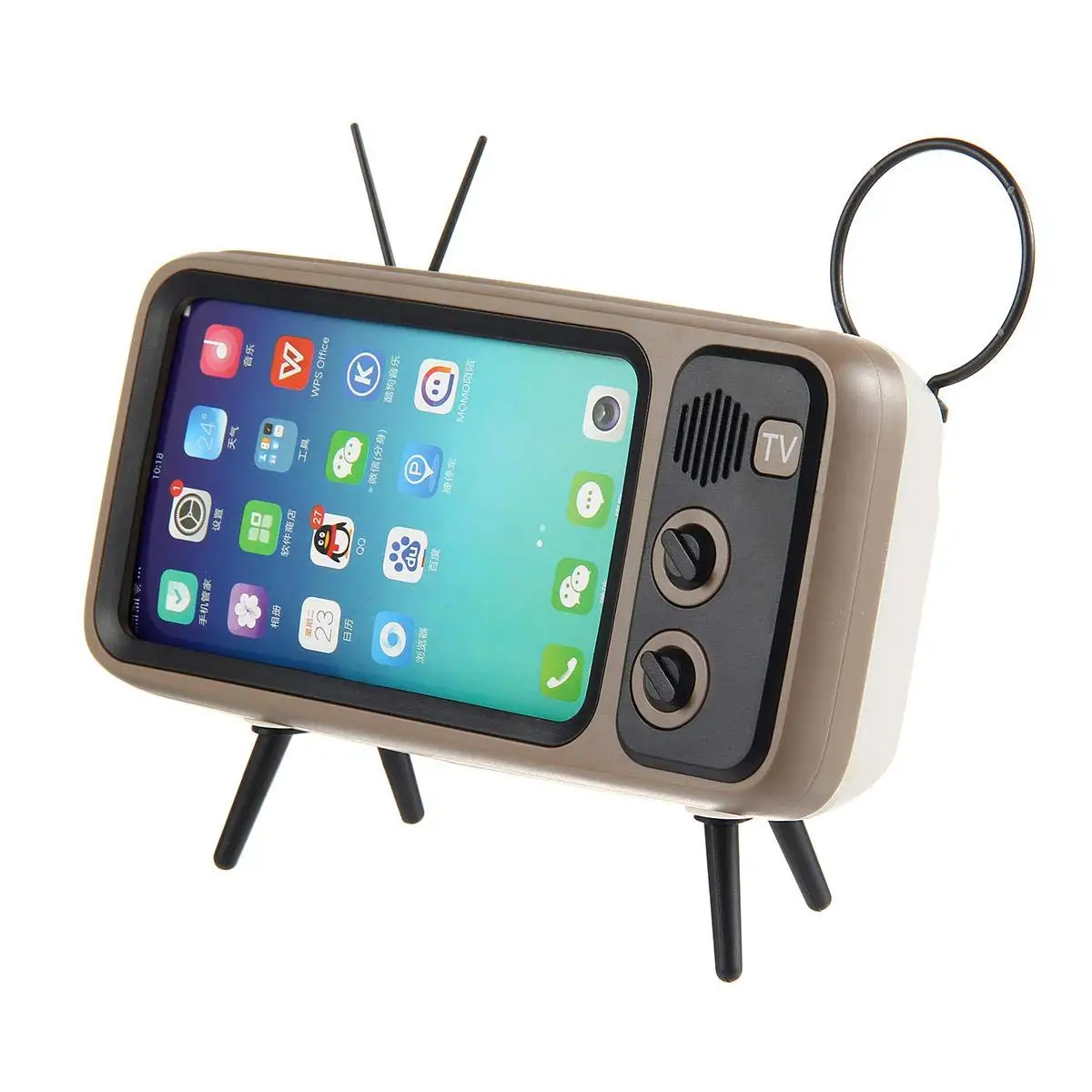 Brown Bluetooth Динамик ТВ Ретро дизайн портативный держатель мобильного телефона радио - Цвет: Brown