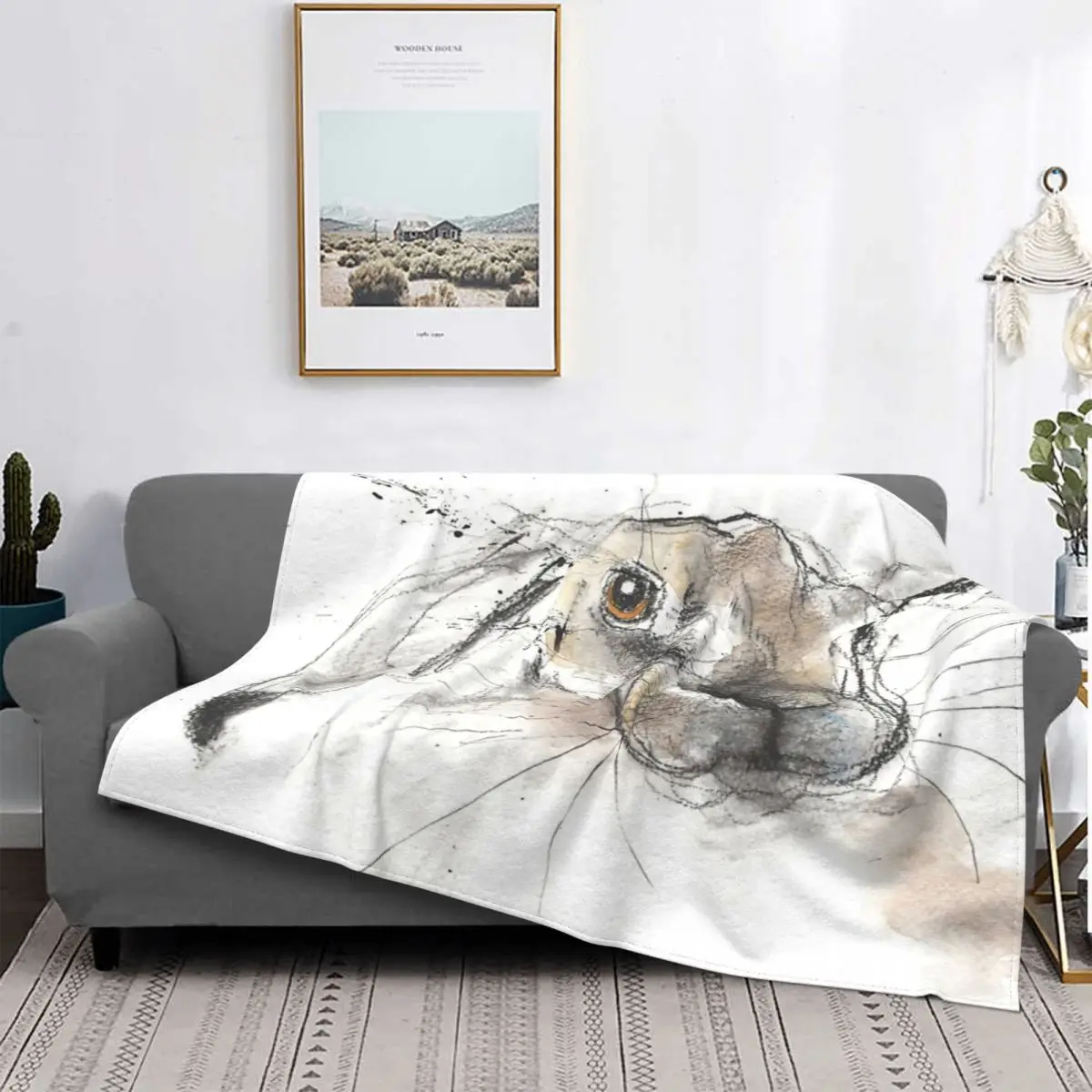 

Manta de liebre de Carbon vegetal, colcha de cama, alfombra a cuadros, colcha de muselina, manta de lino de algodón para cama