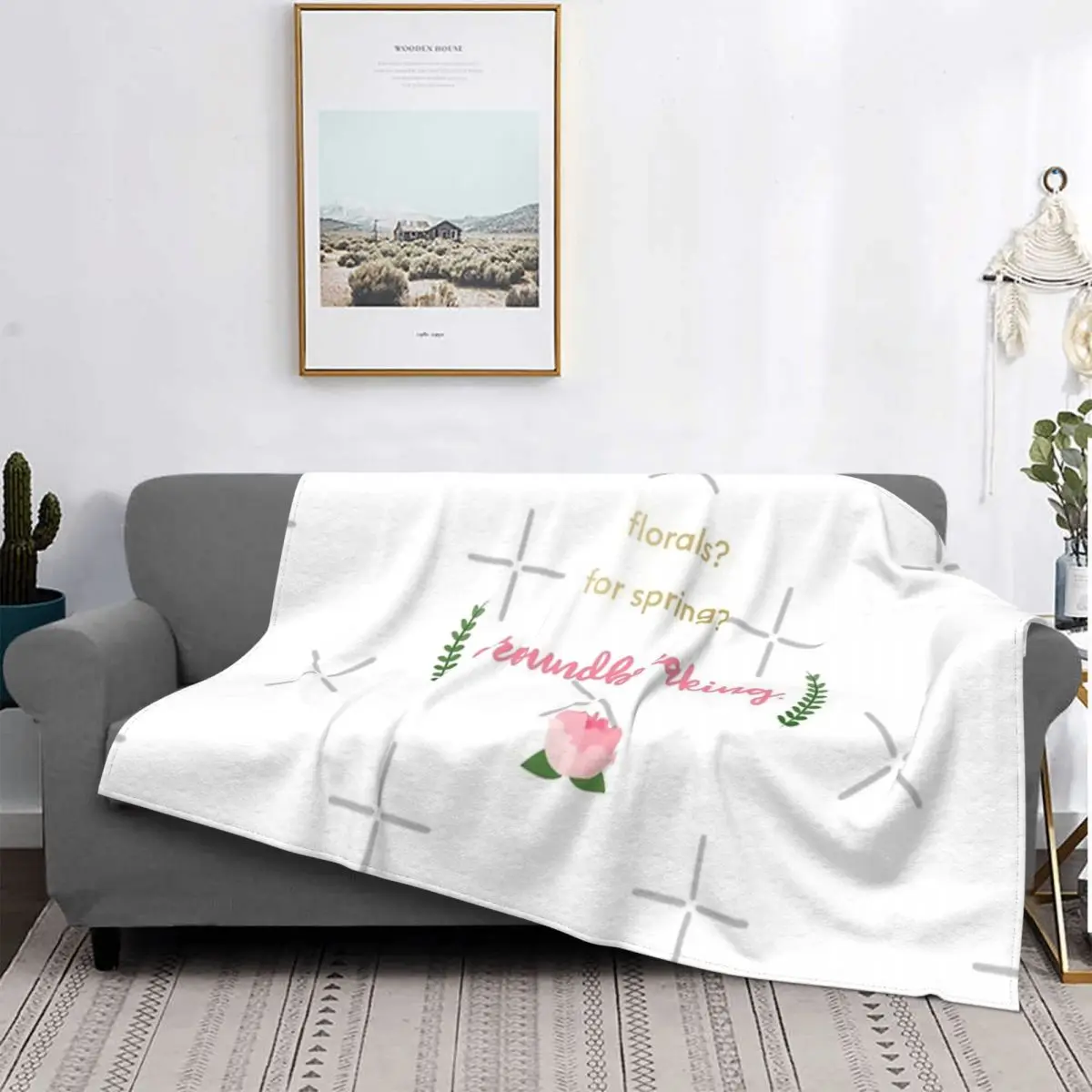 Manta de flores para cama, colcha a cuadros, manta mullida a cuadros con capucha, colcha de verano