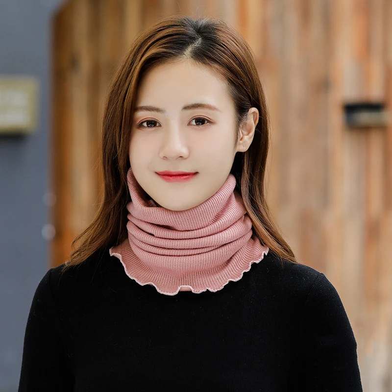 

Newly Women Knitted Neck Warmer Scarf UV Protection Windproof Warm Neck Gaiter Spring Autumn Winter 19ing