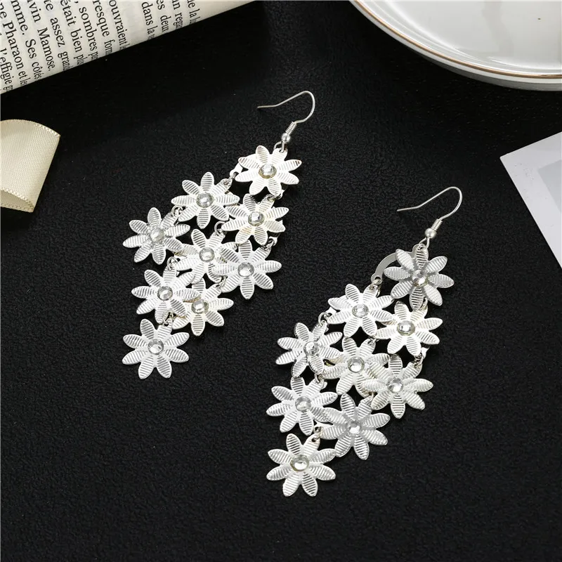 Винтажные длинные висячие серьги золотого цвета с различными звездами и