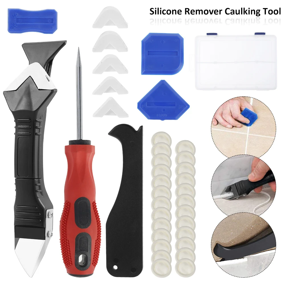 

3 в 1 силиконовый инструмент для удаления герметика, гладкий скребок, Набор насадок для отделки, инструменты для удаления напольной формы, на...