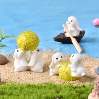 micro landscape mini bunny easter bunny animal doll resin crafts diy fairy tale garden home decoration desk office decoration