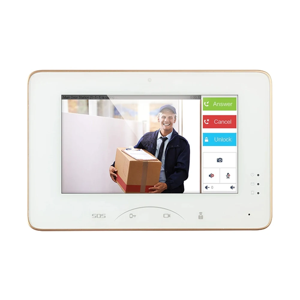 Hikvision OEM 7 дюймовый Цвет сенсорный Экран видео домофон DS KH8301 WT Крытый дисплей СИД