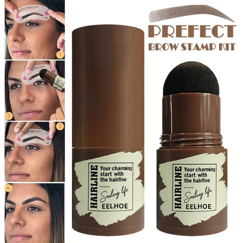 

Een Stap Wenkbrauw Stempel Vormgeven Kit Professionele Eye Brow Gel Stempel Make-Up Kit Met Herbruikbare Wenkbrauw Stencils