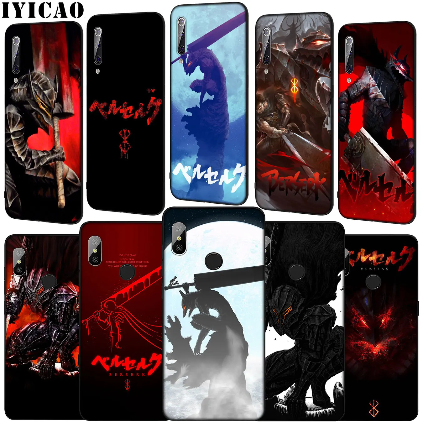 Мягкий чехол для телефона IYICAO berserk guts anime Xiaomi Mi 10 9 9T A3 Pro CC9 CC9E 8 SE A2 Lite A1 6 pocophone f1 Mi9 |