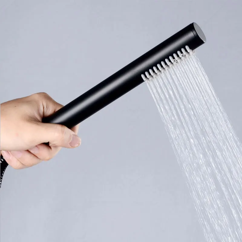 Rainfall Shower Black Brass Hand Hold Bathroom Showerheads Round Rain Handled Showers | Обустройство дома