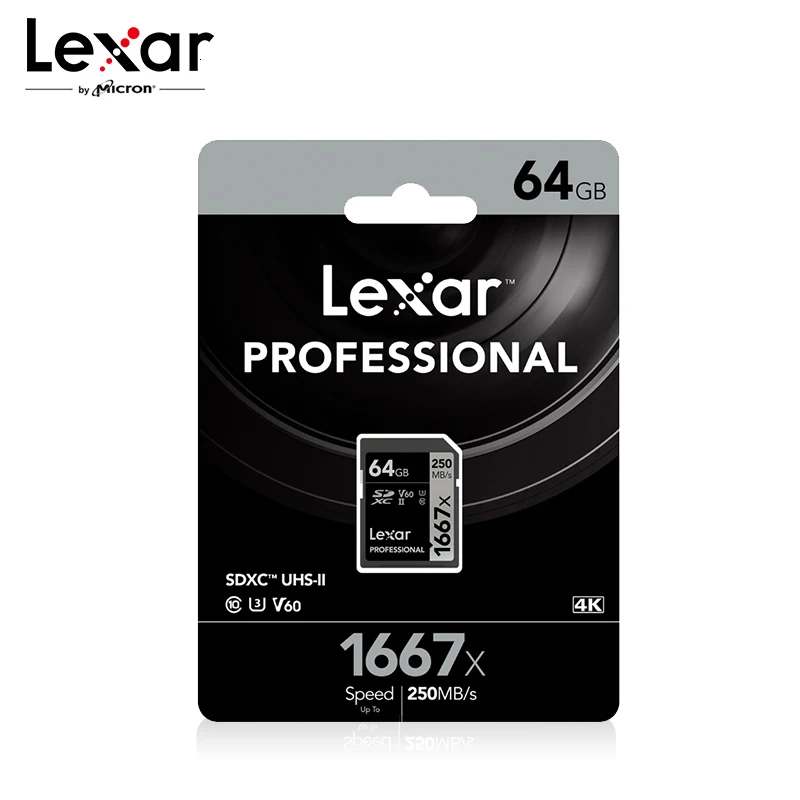 Карта памяти Lexar 1667X V60 250 МБ/с./с флеш карта 64 Гб 128 ГБ 256 UHS II U3 SD SDXC C10 для 3D 4K HD