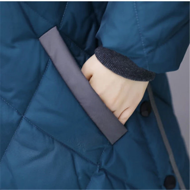 Женское хлопковое пальто средней длины новинка зимы 2019 свободное толстое выше