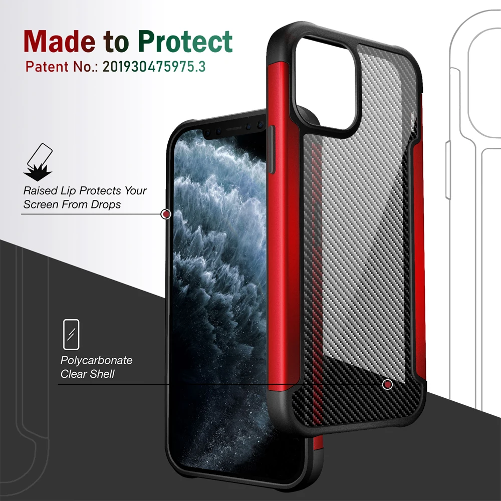 

Carbon Fiber Shockproof Silicone Cover For iphone11 12 Pro Max XR XS XS MAX SE 2020 7 8 Plus Lens Protetion Phone Case