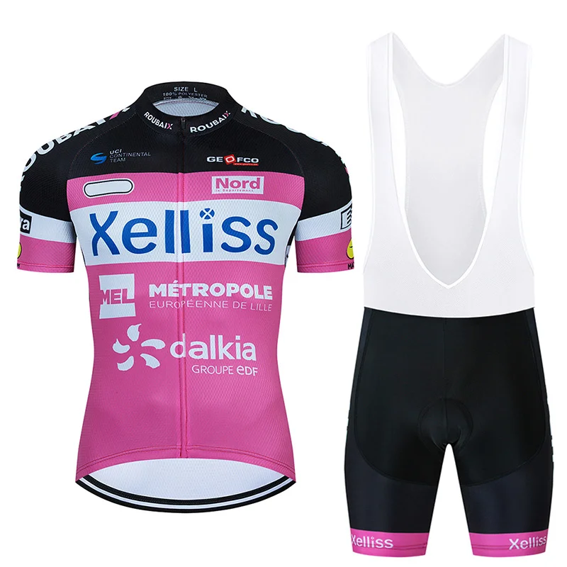 

2021 Team XeIIiSS Cycling Jersey 20D Bib Set MTB Bicycle Clothing Pink Color Summer Bike Clothes Mens Short Maillot Culotte