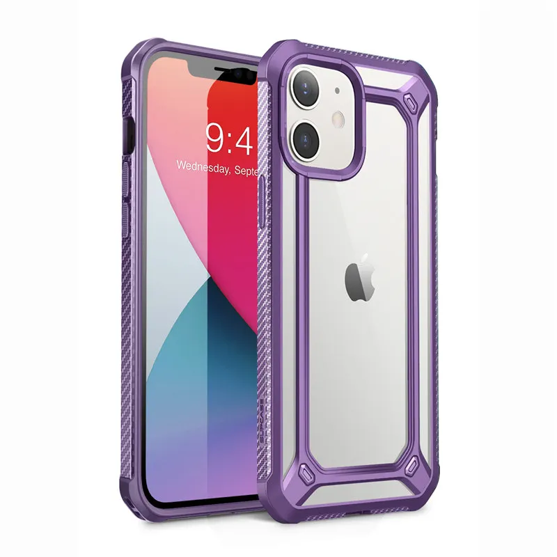For iPhone 12 Case/12 Pro Case 6.1" (2020) SUPCASE UB EXO Series Premium Hybrid Protective Clear PC + TPU Bumper Case Back Cover pela cases
