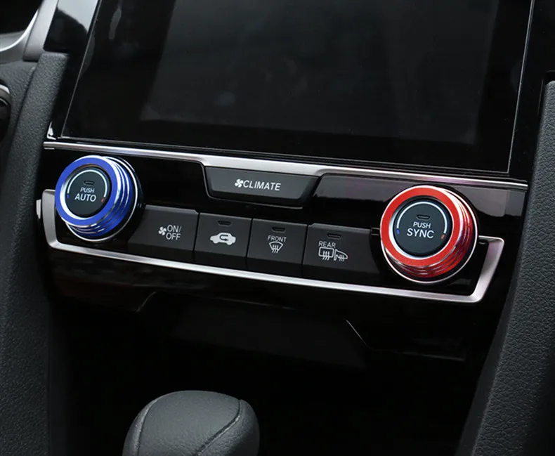 Для Honda Civic- автомобильный Кондиционер зажигание двигателя Кнопка мультимедиа динамик аудио ручка кнопка декоративное кольцо