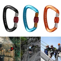 outdoor 25kn mountaineering caving rock climbing carabiner d shaped safety master screw lock buckle escalade equipement dropship