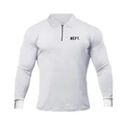Рубашка-поло мужская с длинным рукавом, дышащая Спортивная, на молнии, для бега, тренировок, бега, фитнеса