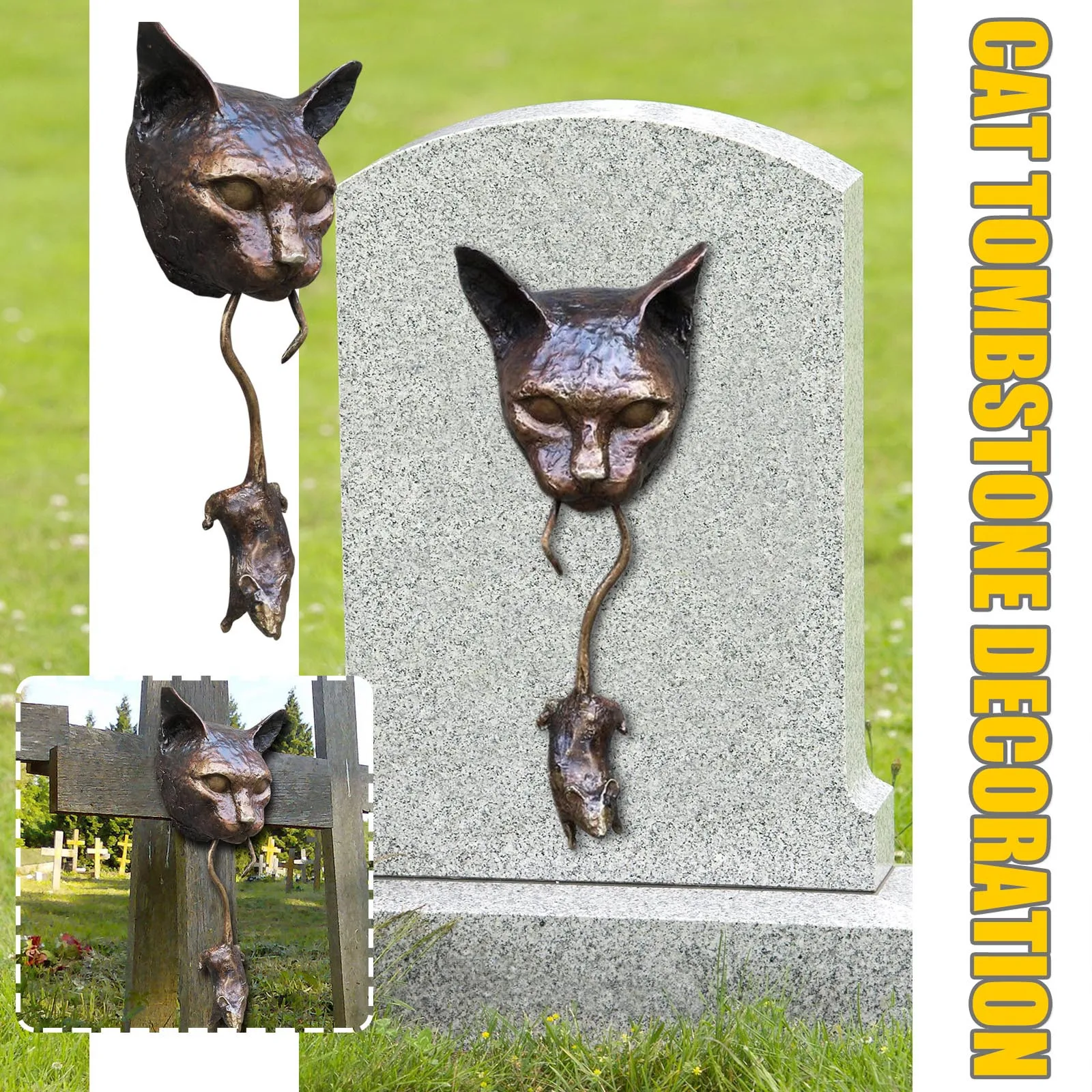 Шикарная настенная скульптура в виде кошачьей мыши дверной значок питомец кошка