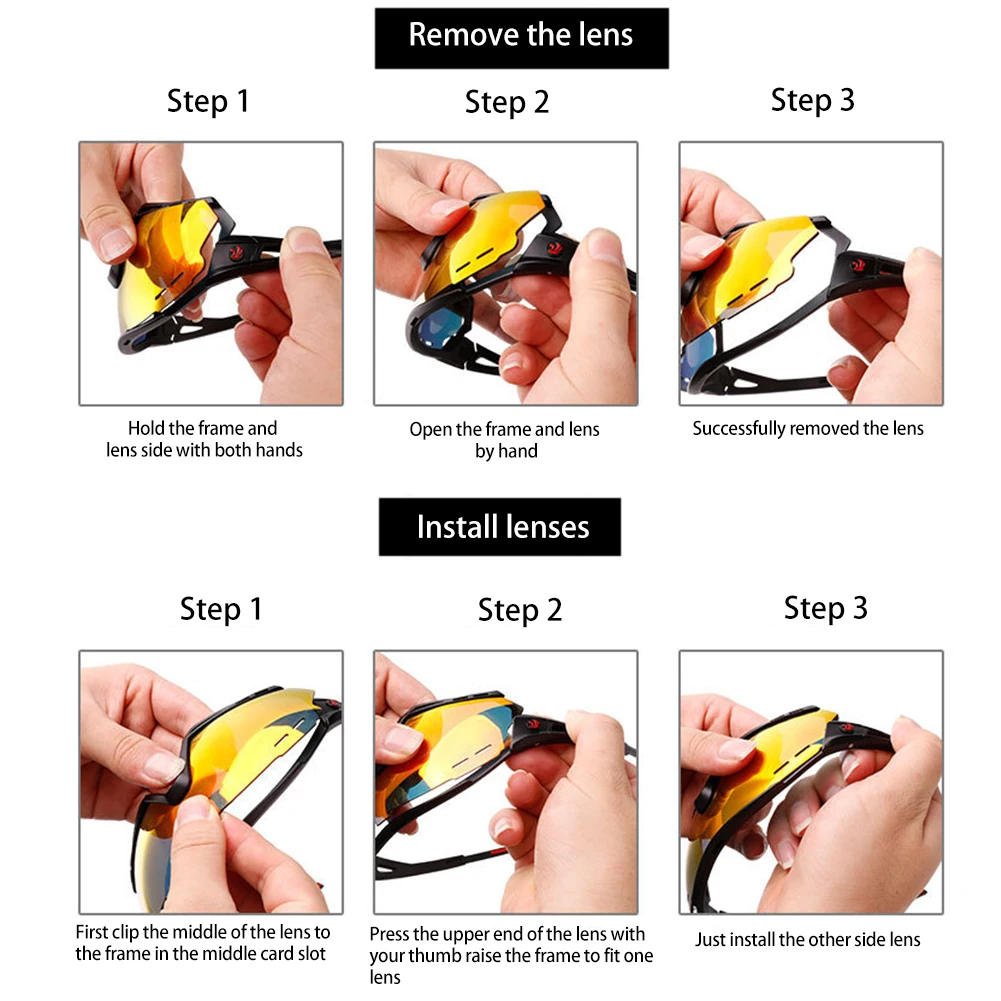 

Polarized Sports Sunglasses Cycling Sun Glasses for Men Women with 5 Interchangeable Lenes for Running Baseball Golf Driving