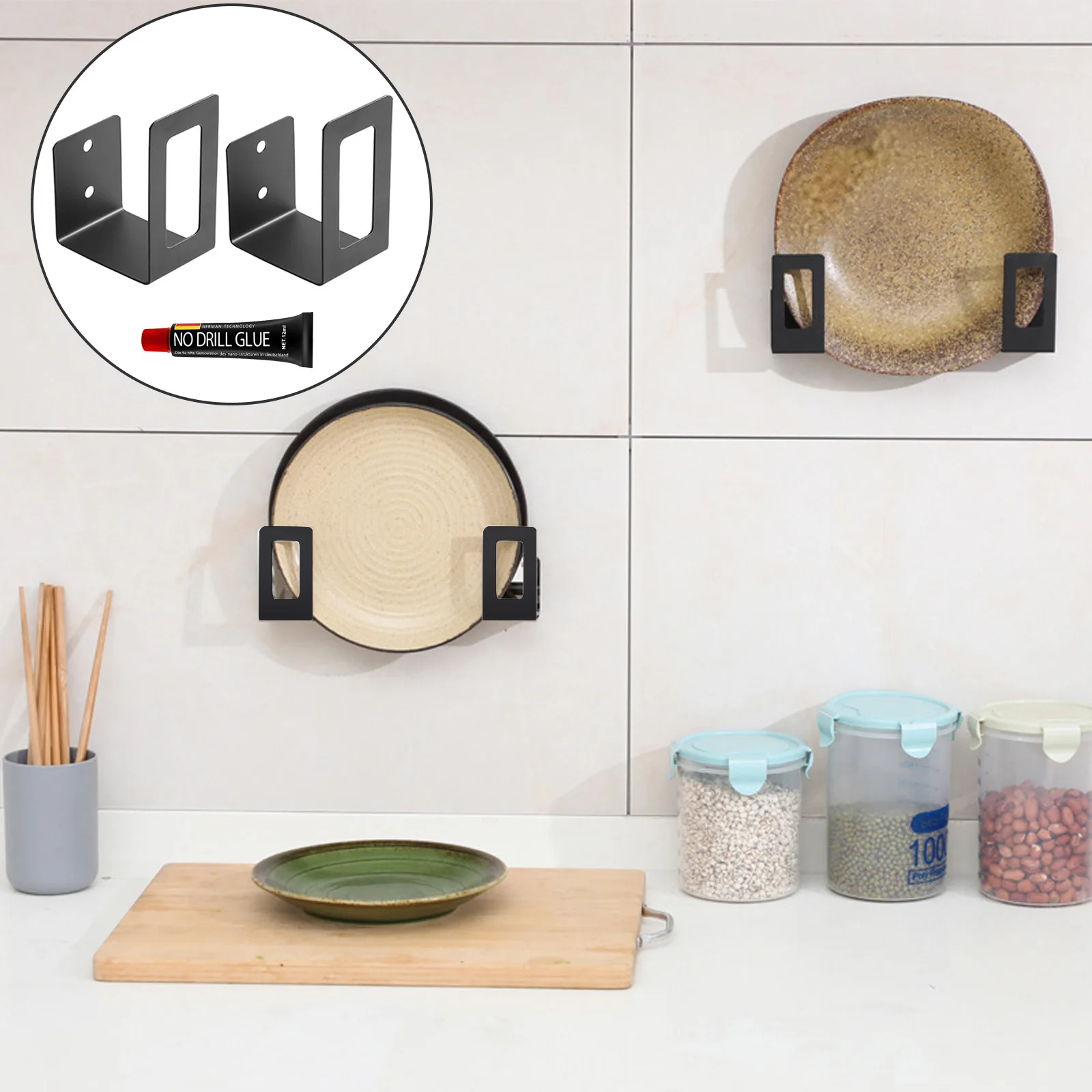 Behogar 2 шт. Нержавеющая сталь перфорация настенный Кухня стеллаж для хранения