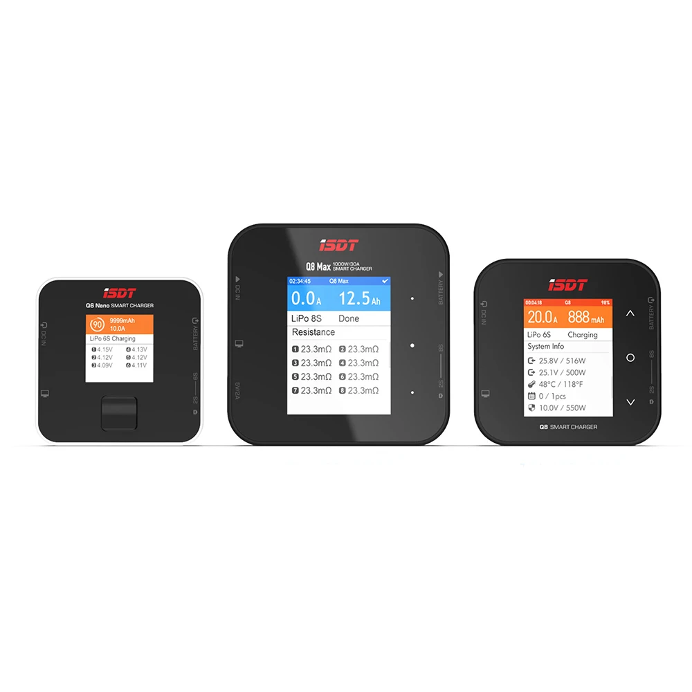 isdt q8 max 1000 вт 30a q8 500 вт 20a 2 8s q6 nano 200 вт 8a 1 6s зарядное