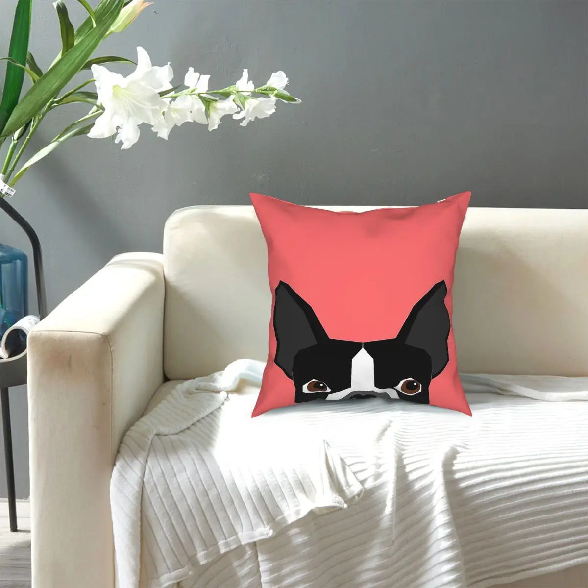 

Kennedy - Boston Terrier Customizable Dog Gifts For Pet Owners And Boston Terrier Gifts For Dog Lovers Square Pillow Case