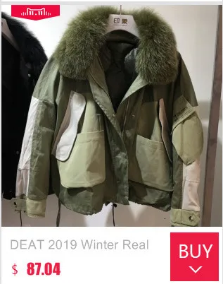 DEAT, зимнее теплое пальто с натуральным лисьим мехом, большие размеры, пуховые парки, женские пальто с капюшоном, белая куртка-пуховик на утином пуху MG942