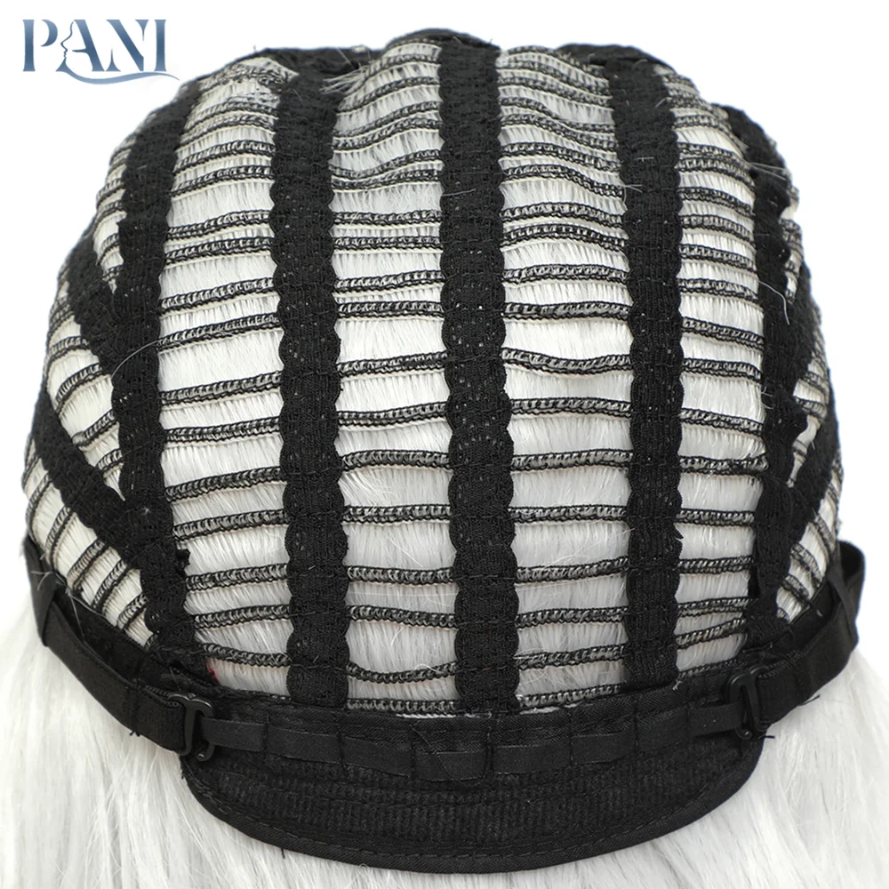 PANI женские короткие парики парик из серебристого Боба с темным корнем