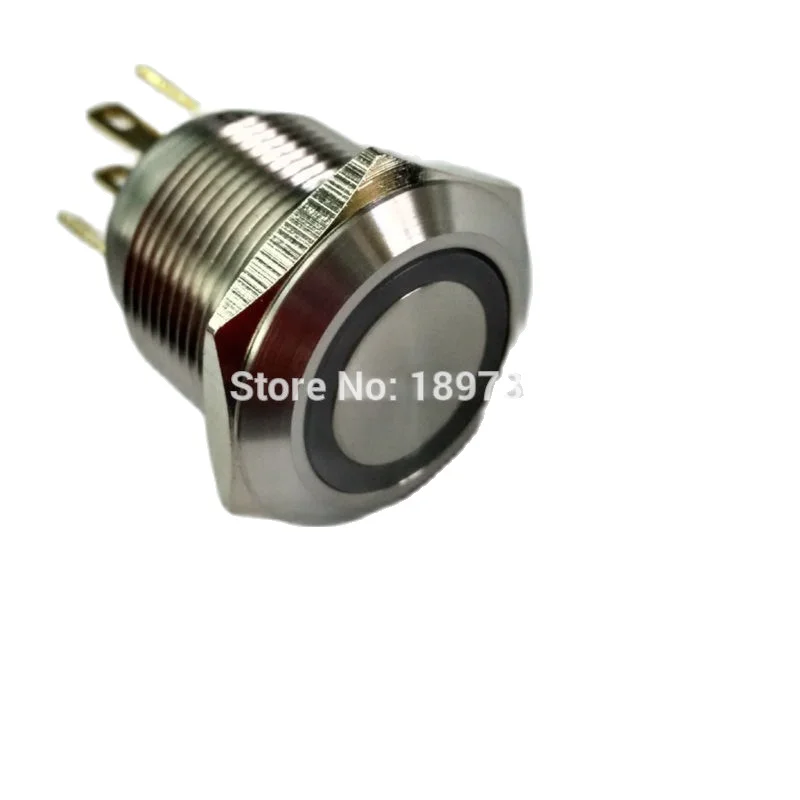 

Micro trip momentary normally open Anti vandal switch ring led 22mm push button switch with stainless steel crust
