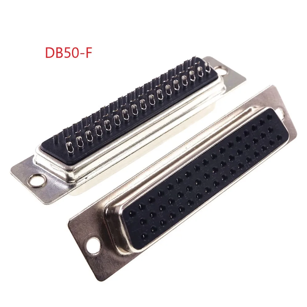 Разъем D Sub 50 позиций 3 рядный гнездовой разъем тип припоя контактный промышленный