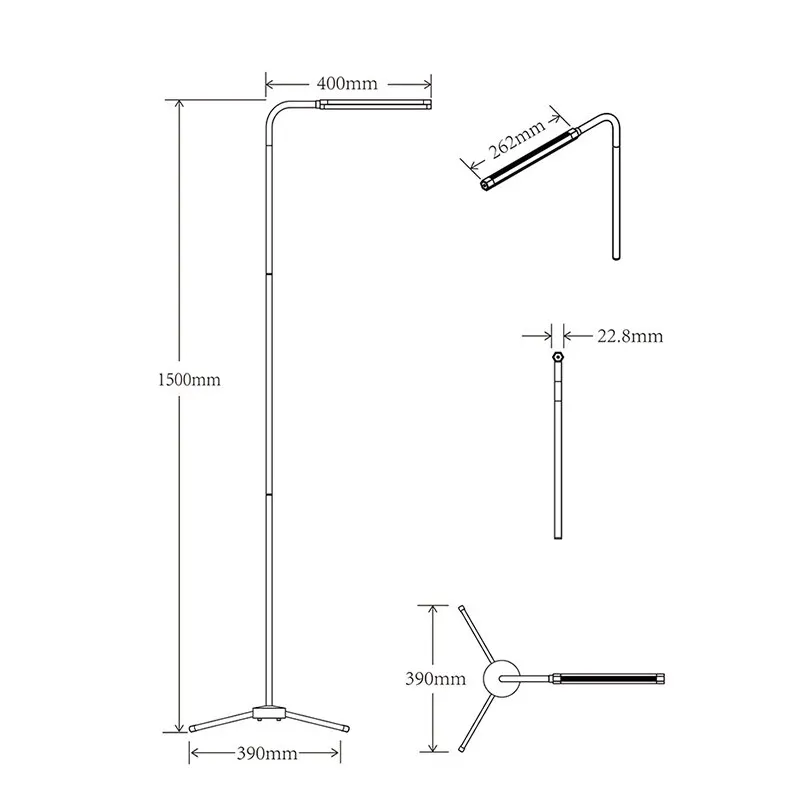 Modern Remote Control 72 LEDs Floor Lamp 12 Levels Dimmable 3000-6000K Reading for Living Room Bedroom Office | Лампы и освещение