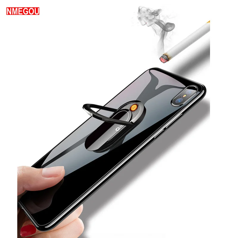 2 в 1 USB прикуриватель автомобильный магнитный держатель для телефона Подставка для IPhone samsung huawei автомобильное зарядное устройство кольцо с зажимом держатель для сотового телефона