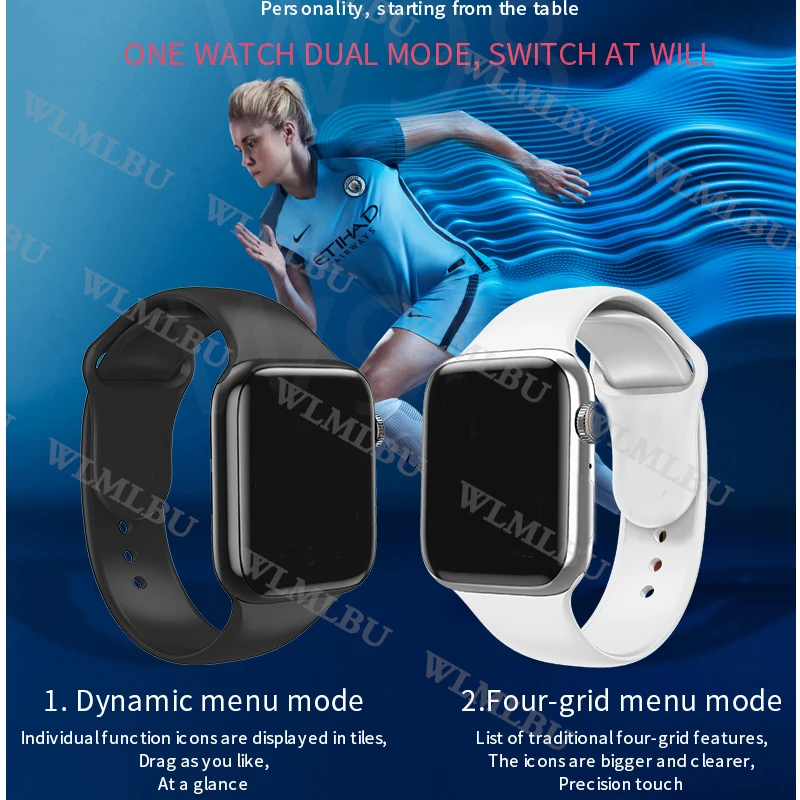 Умные часы W98 с Bluetooth-звонками, монитором сердечного ритма и давления крови, спортивным педометром для iPhone Xiaomi.