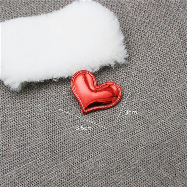 Red Heart 50 шт., аппликационные наклейки из искусственной кожи с сердечком для сердец, детские головные уборы для творчества, шпилька аксессуары, материал, мягкое тиснение - Цвет: Red Heart