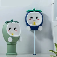 2 colors portable baby boy urinal apple cartoon kids training potty childrens pot vertical adjustable wall mounted pee toilet