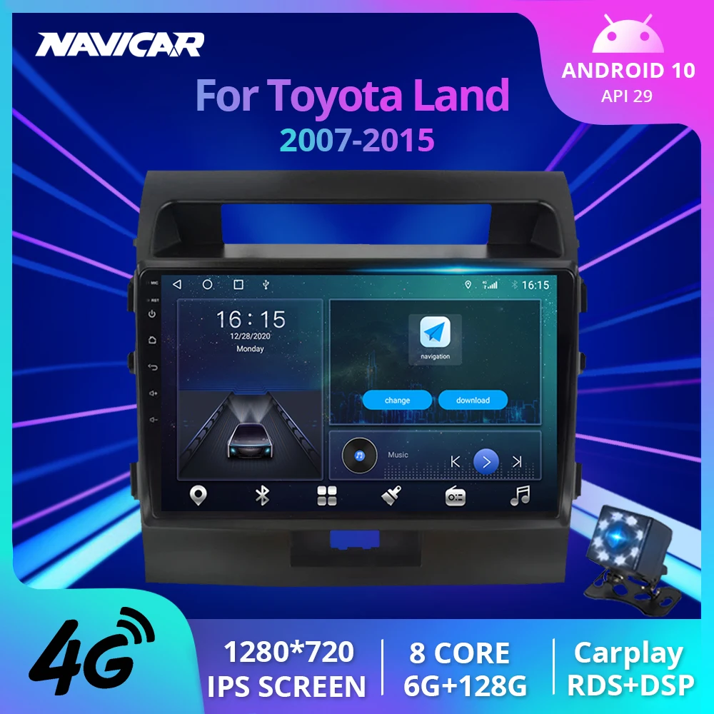 

Автомобильный радиоприемник 2DIN Android 2007 для Toyota Land Cruiser-2015, GPS-навигация, стереоприемник, автомобильное радио DSP, Автомобильное видео, без DVD