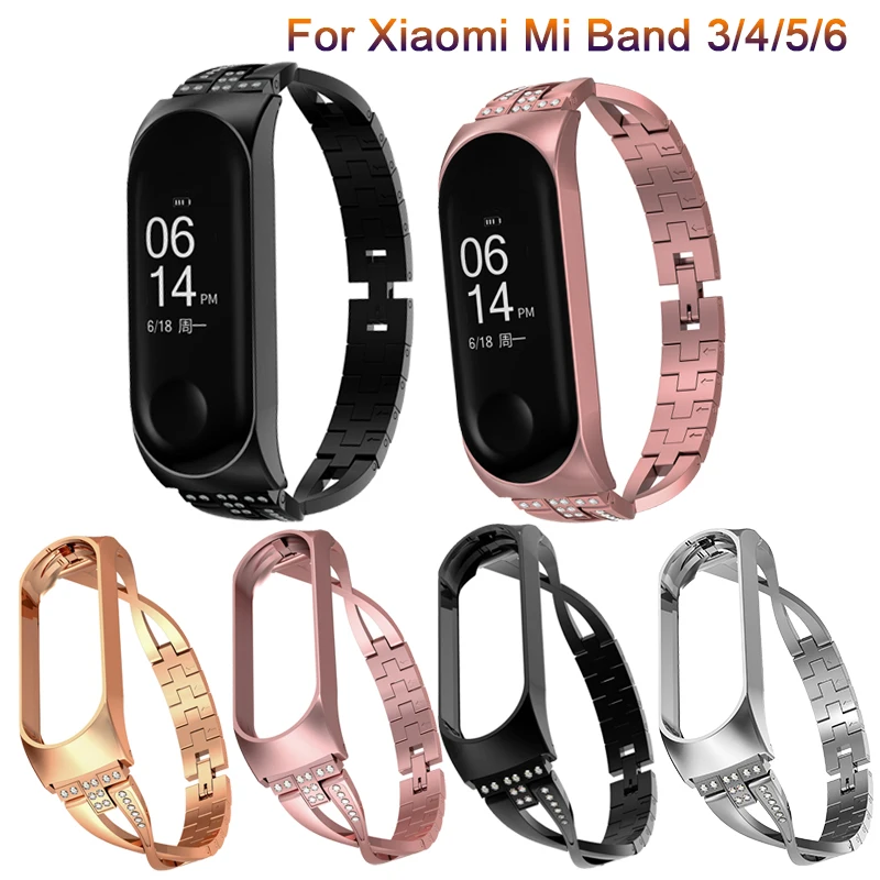 Metal Strap for Xiaomi Mi Band 6 5 4 3 Stainless Bracelet Mi Band 3 4 5 6 Miband Xiaomi Band Xiaomi Wristband Accessories Correa