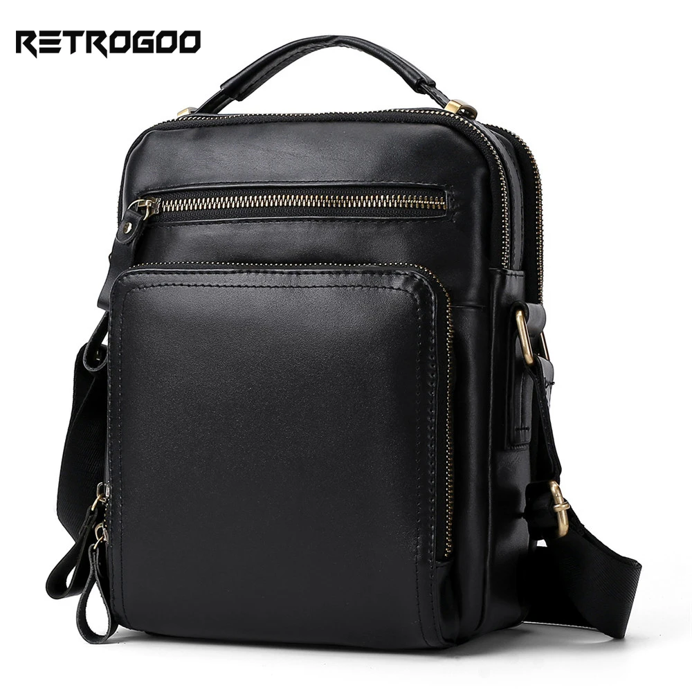 

RETROGOO High Quality Waterproof Men Shoulder Bag For iPad 9.7' Mini Bag Men Business Travel Crossbody Bags Male Messenger Bag