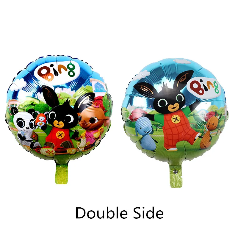 as picture 5/10pcs 18inch Bing Bunny Foil Balloon Cartoon Rabbit Animal Balloons Toys For Kids Children Birthday Party Decorations Globos - Цвет: as picture