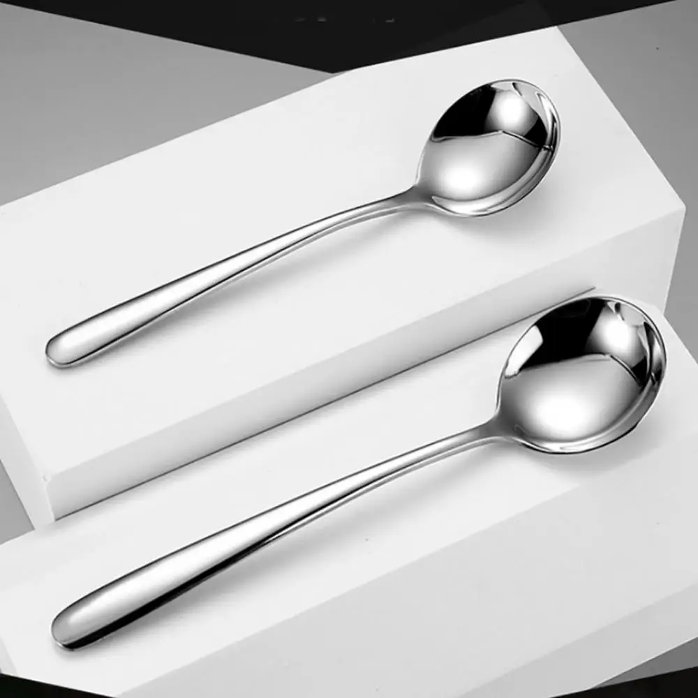 

Stainless Steel Soup Ice Cream Dessert Honey Spoon Kitchen Utensil Tableware